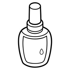 Simple Black-and-White Nail Polish Coloring Page for Kids – Bold Lines, No Extra Shapes, Vector Design