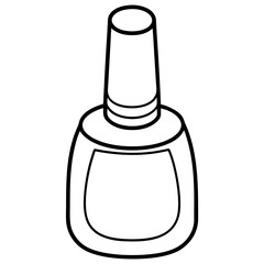 Simple Black-and-White Nail Polish Coloring Page for Kids – Bold Lines, No Extra Shapes, Vector Design