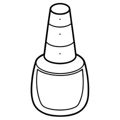 Simple Black-and-White Nail Polish Coloring Page for Kids – Bold Lines, No Extra Shapes, Vector Design