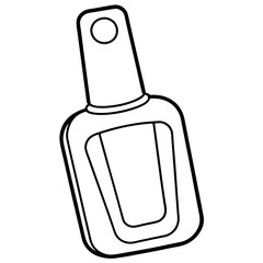 Simple Black-and-White Nail Polish Coloring Page for Kids – Bold Lines, No Extra Shapes, Vector Design