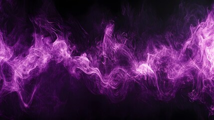 Purple Smoke on Black Background, Abstract Image, Texture, Pattern, Wallpaper, Cover and Screen of Smartphone, Cell Phone, Computer, Laptop, 9:16 and 16:9 Format