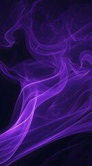 Fototapeta premium Purple Smoke on Black Background, Abstract Image, Texture, Pattern, Wallpaper, Cover and Screen of Smartphone, Cell Phone, Computer, Laptop, 9:16 and 16:9 Format