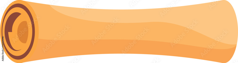 Aufkleber ancient papyrus scroll lying horizontally isolated on white background