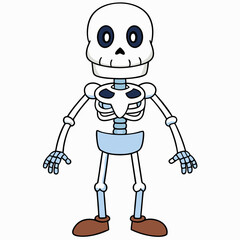 Skeleton Coffee on White Background Vector Design