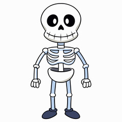 Skeleton Coffee on White Background Vector Design