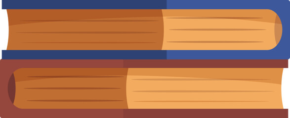Stack of two hardcover books with blue covers is laying horizontally, representing the concept of education and the pursuit of knowledge