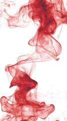 Fototapeta premium Red Smoke on White Background, Abstract Image, Texture, Pattern, Wallpaper, Cover and Screen of Smartphone, Cell Phone, Computer, Laptop, 9:16 and 16:9 Format