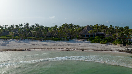 Linea costera en la Riviera maya