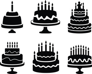 Sweet Success: Collection of Birthday Cake Icons for Celebrations