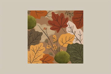 Abstract watercolor autumn leaves background. AI generated