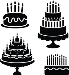 Sweet Success: Collection of Birthday Cake Icons for Celebrations