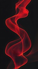 Obraz premium Red Smoke on Black Background, Abstract Image, Texture, Pattern, Wallpaper, Cover and Screen of Smartphone, Cell Phone, Computer, Laptop, 9:16 and 16:9 Format
