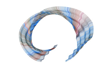 Halbkreis aus wellenförmig verdrehte n filigranen Linien blau rose abstrakt