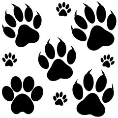 Fototapeta premium Various Animal Paw Print Vector Designs
