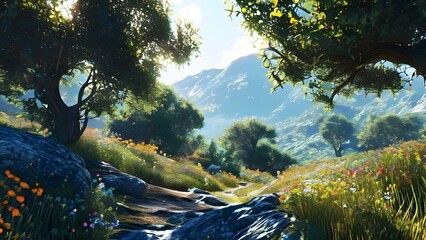 A Peaceful Environment with A Beautiful Forest Scenario