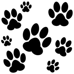 Fototapeta premium Various Animal Paw Print Vector Designs