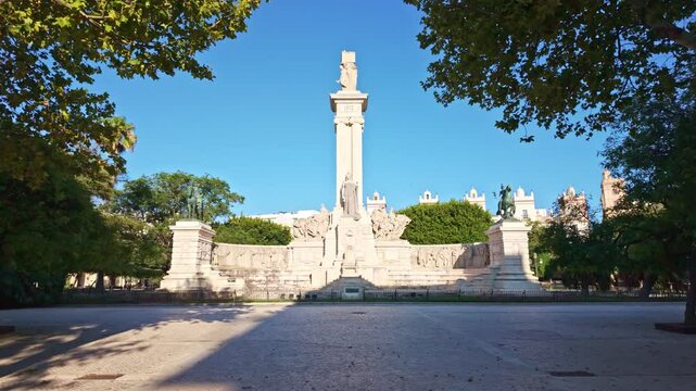 Monument to the Constitution of 1812 in Cadiz, also known as Monument to the Cortes of Cadiz. Andalusia, Spain
