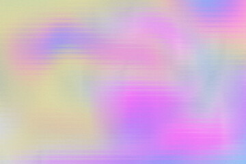 Unicorn Abstract ribbed glass texture fluted smeared blurred horizontal line stripes background. Iridescent gradient pastel color Glass grainy rough blurred noise backdrop For covers, wallpapers etc