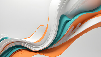 teal orange white 3d curves abstract background