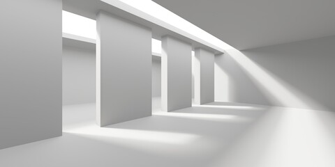 White elegant empty space.  White wall room background. Abstract interior