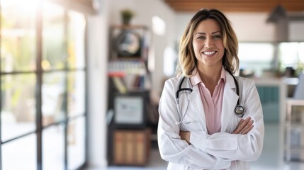 The smiling female doctor