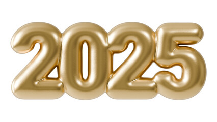 New Year holidays event background, golden 2025 numbers, 3d render