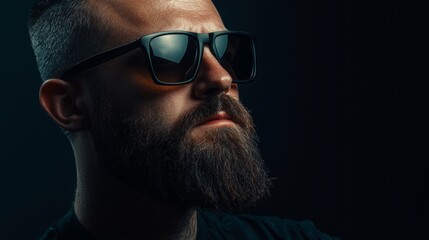 A brutal man on the dark background