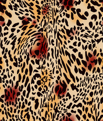 Animal skin decorative texture, leopard leather seamless skin
