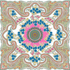 Women's handkerchief style. Line graph.Bandanna shawl fabric print, silk neck scarf,