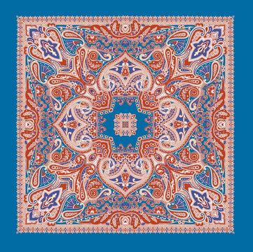 Women's handkerchief style. Line graph.Bandanna shawl fabric print, silk neck scarf,
