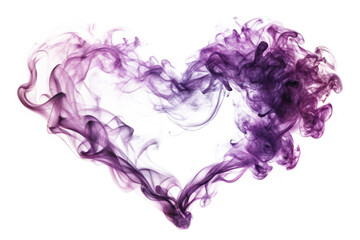 Fototapeta premium Purple heart shaped smoke png