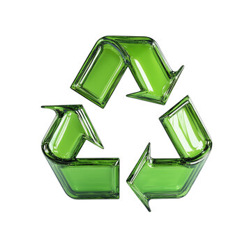 Green Glass Recycle Symbol for Sustainability
