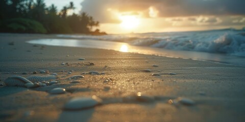 Action cam footage of a dreamy beach, captured with cinematic lighting, UHD quality, and super detailed photography, showcasing the beauty of a serene coastal scene.