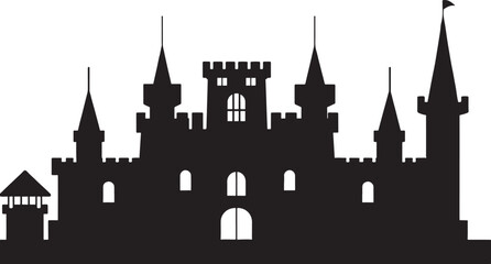 Obraz premium set of castle silhouette isolated on white background