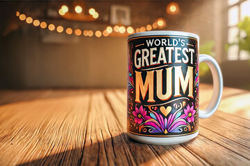 world's greatest mum mug suitable for various promotional services with copy space