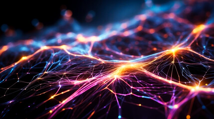 Neural Network Connections Abstract Technological Web 