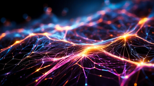 Neural Network Connections Abstract Technological Web 