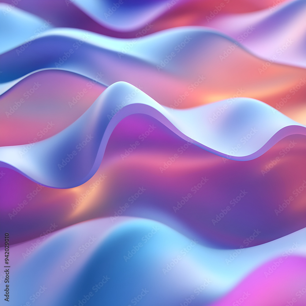 Poster vibrant 3d wave with a blurred background in an elegant image