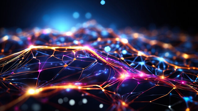 Neural Network Connections Abstract Technological Web