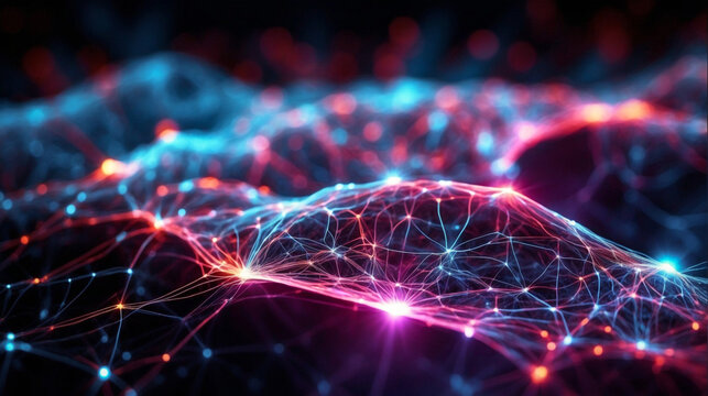 Neural Network Connections Abstract Technological Web