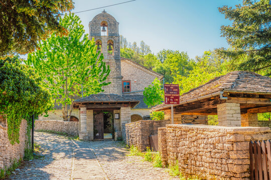 Traditionally houses in the mountains village of Monodendri, Zagori, Greece, near vikos george