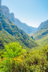 Fototapeta premium Vikos Gorge view from village vikos, a gorge in the Pindus Mountains of northern Greece