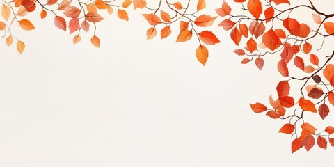 Shift in season captured by vibrant leaves, autumn transition with room for text, artwork.
