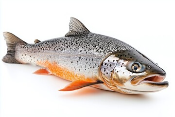 Obraz premium fish salmon on white background