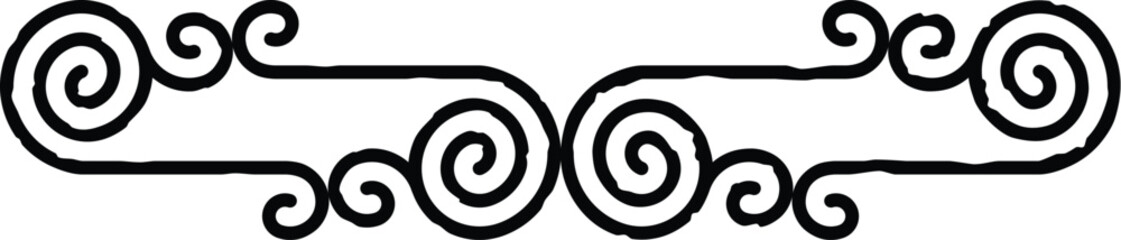 Celtic Curved Spiral Lines Border, Header, Footer