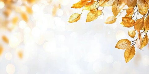 In the illustration, golden leaves are gently rustling in the cool autumn breeze, with text space included for added charm.