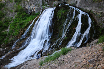 Derebag Waterfall is in Kayseri, Turkey.
