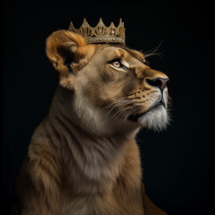 close up portrait of a lion