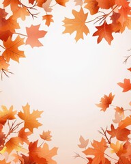 Fototapeta premium The Autumnal forest with changing leaves showcases nature's cycle, providing ample space for text and illustration.