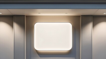 Fototapeta premium Blank white round sign board attached on wall of the building